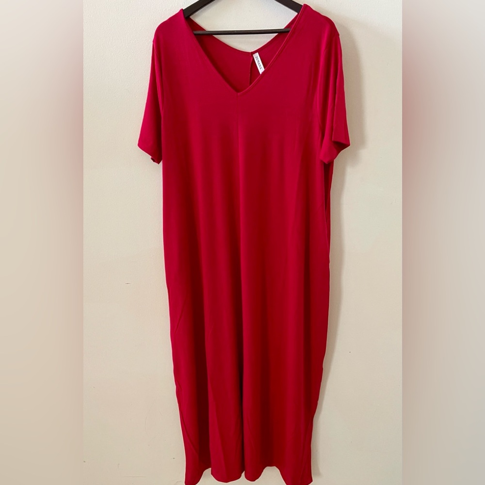 Brand New Zenana Premium Red Maxi Dress Various - Picture 6 of 12